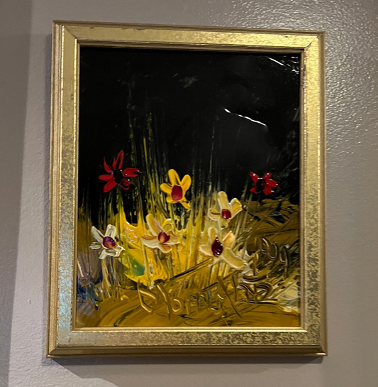 Morris Katz Painting - Flowers in Gold Frame