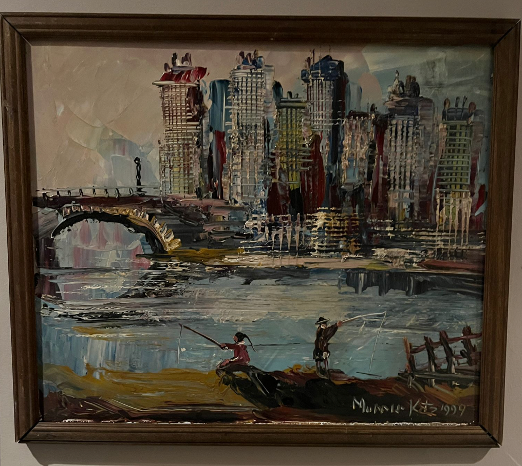 Morris Katz Painting - Fishermen on River