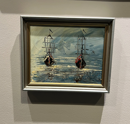 Morris Katz Painting - Two Sailboats