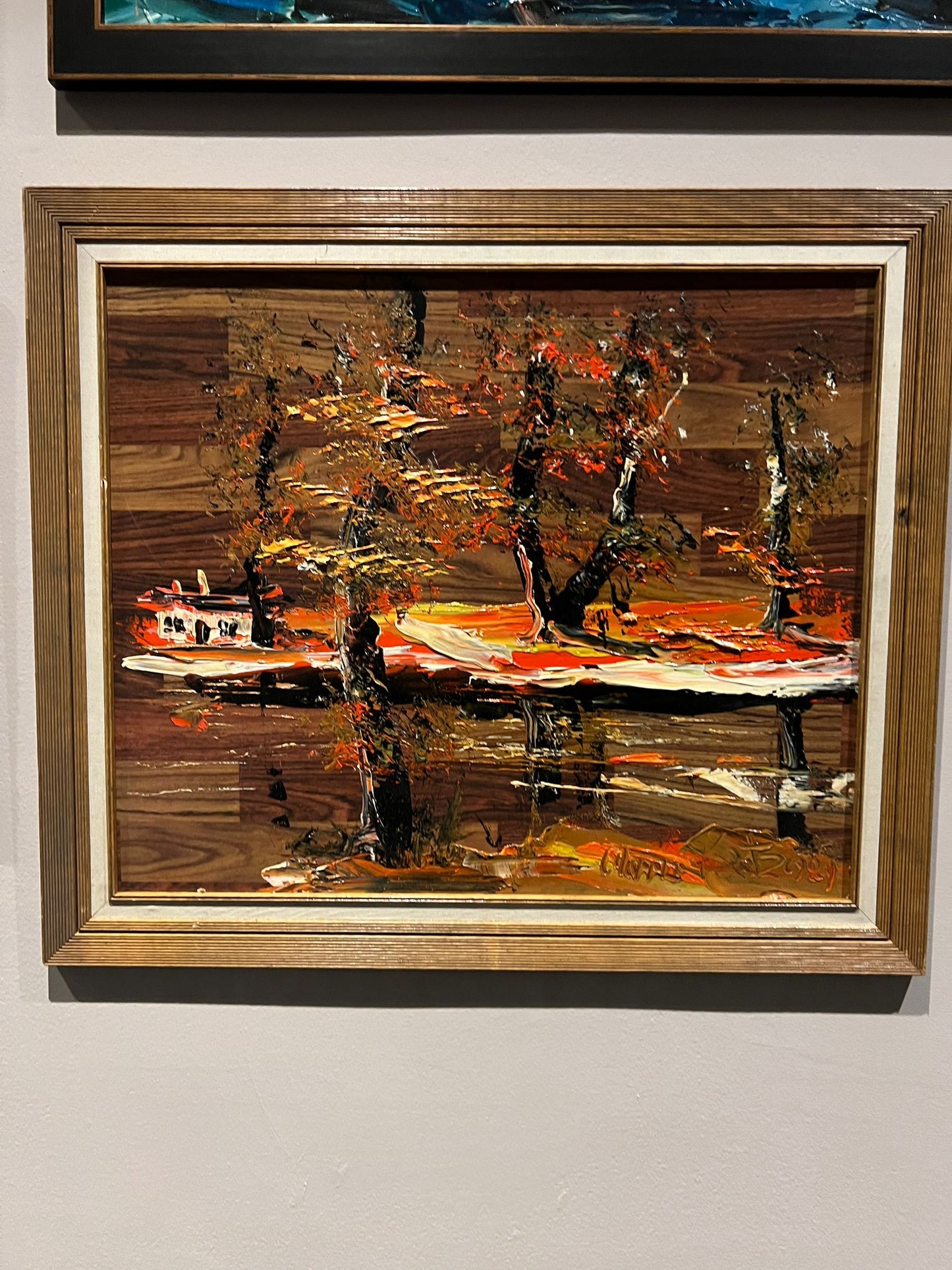 Morris Katz Painting - Trees on Wood