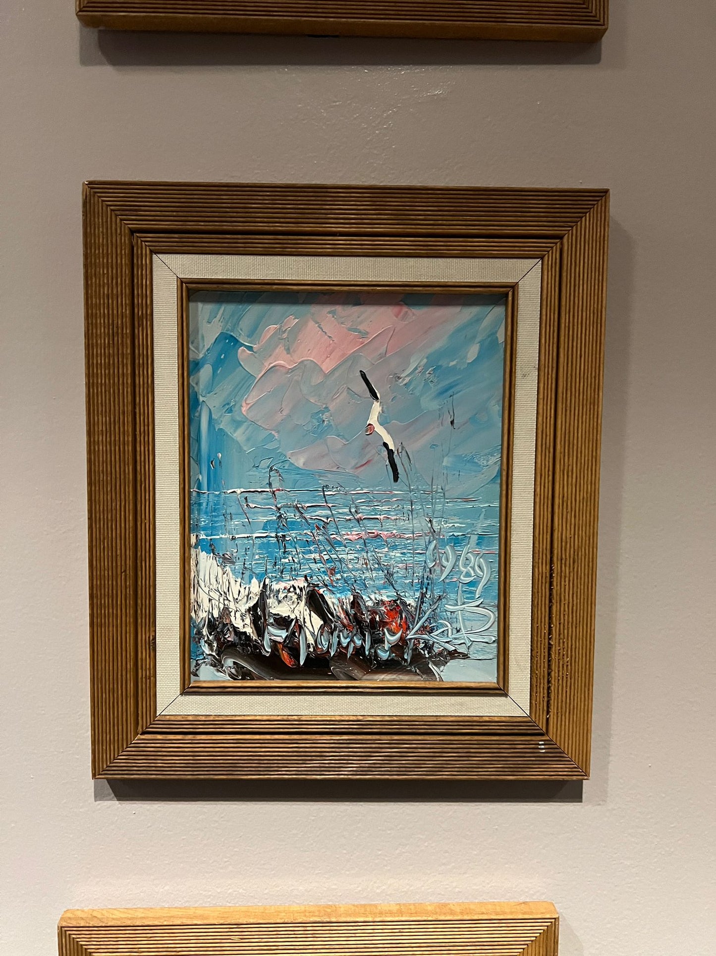 Morris Katz Painting - Single Seagull Gold Frame