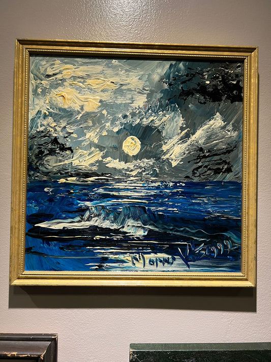 Morris Katz Painting - Moon over Ocean