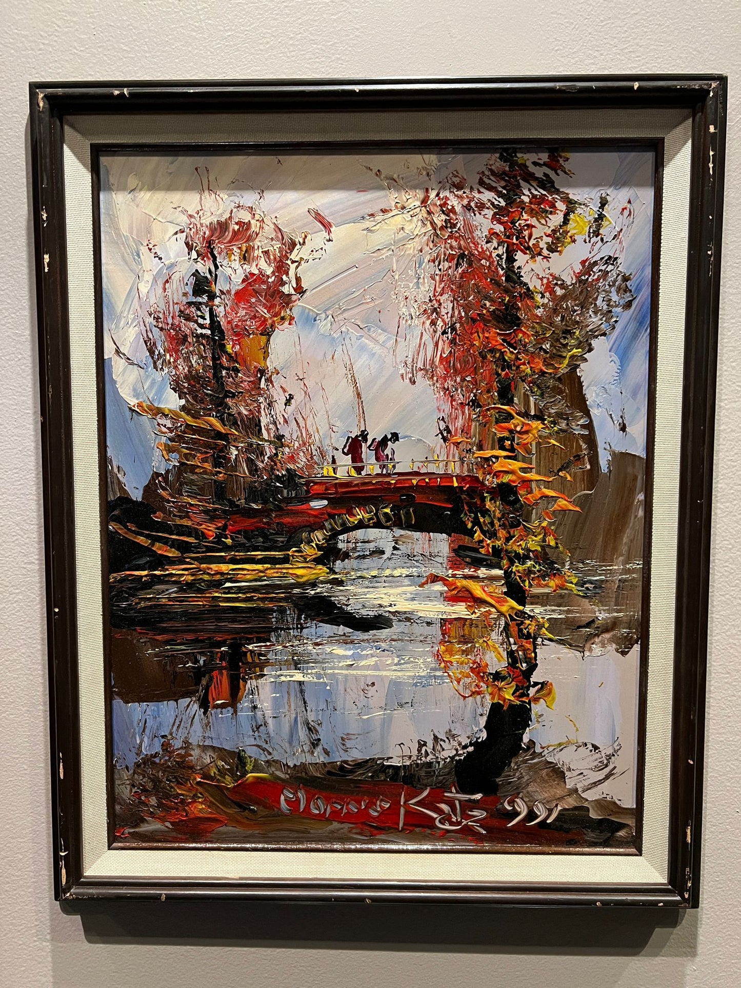 Morris Katz Painting - Red Bridge