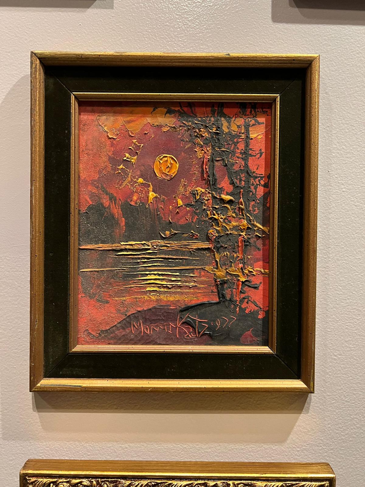 Morris Katz Painting - Sunset on Red Lake