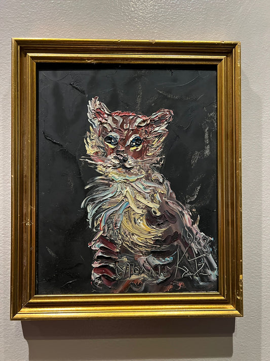 Morris Katz Painting - Bobcat in Gold Frame