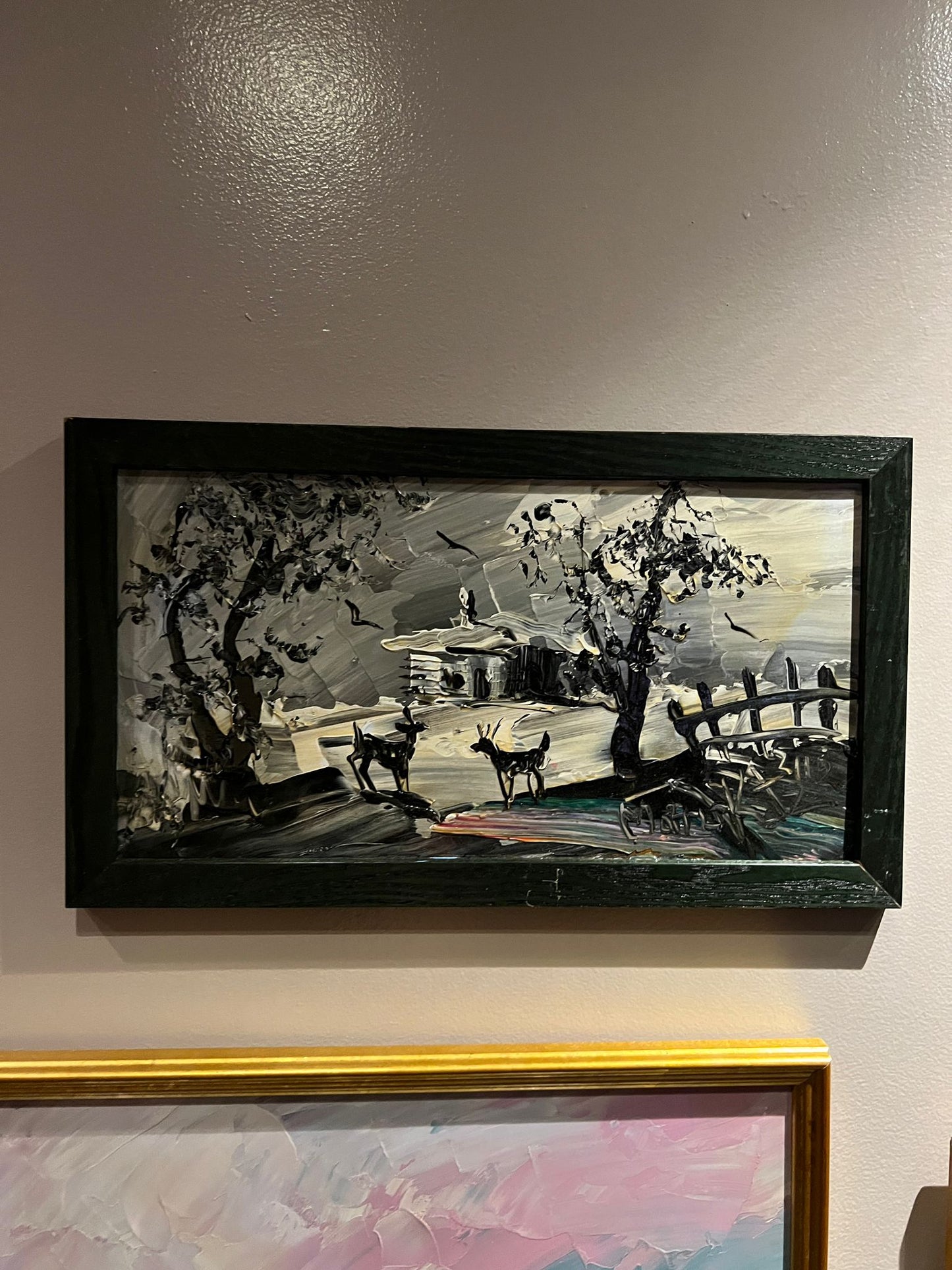 Morris Katz Painting - Black & White Barn